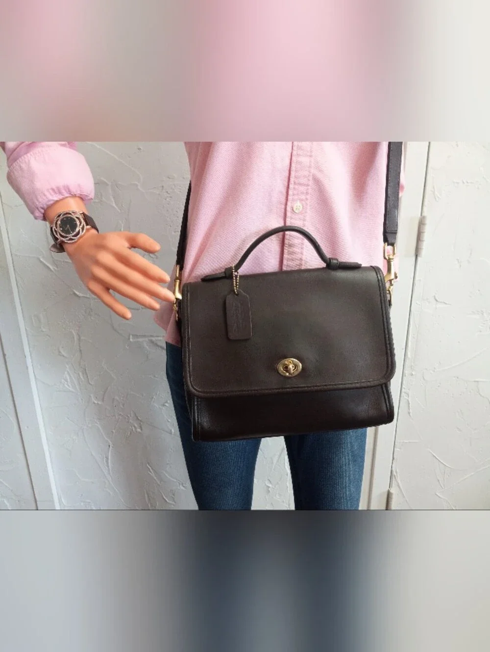 Coach Court Bag, 1996 Dark Brown Vintage, 30 Years Old, #9870